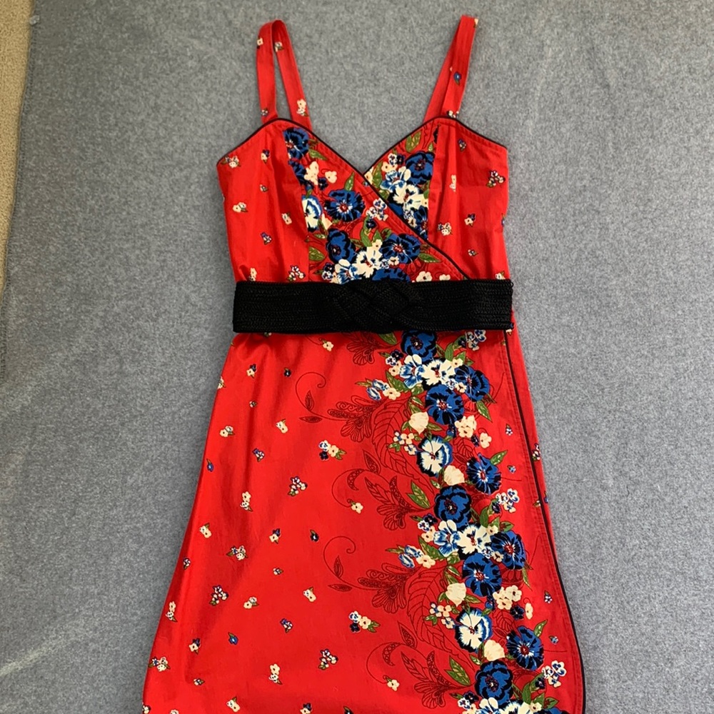 Betsey Johnson Wrap Dress with matching black belt